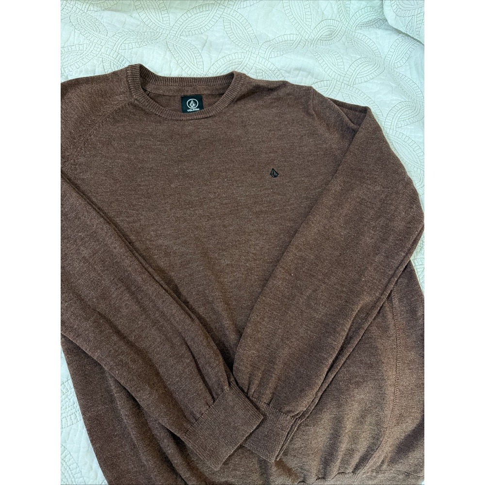 Volcom Men's Size Small Classic Crew Neck Rust Red Sweater Vintage Classic